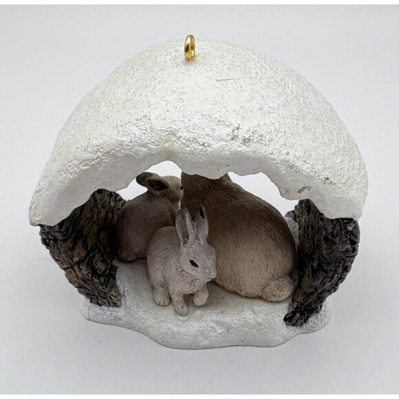 Hallmark Keepsake Snowshoe Rabbits in Winter Christmas Ornament Mark Newman 1997 - Picture 2 of 8